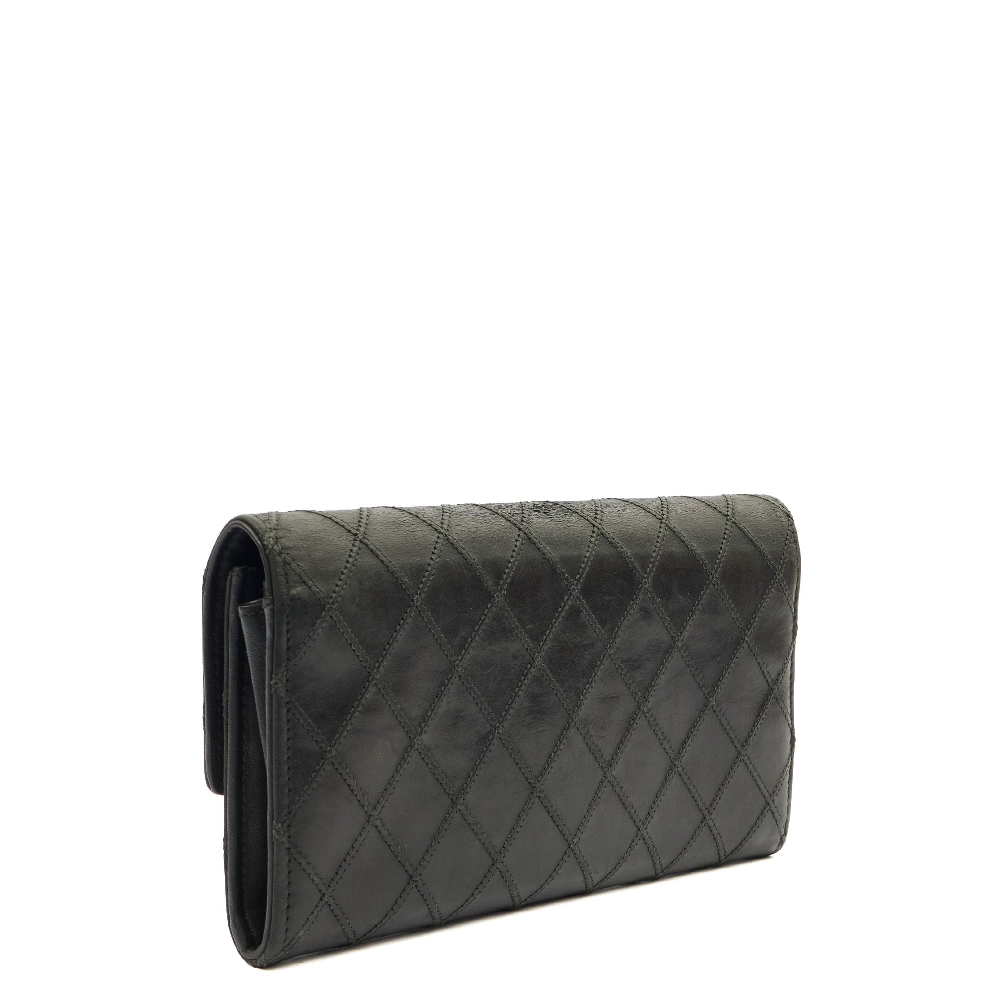 Chanel Wallet Continental Wallet in Black, Lambskin Leather