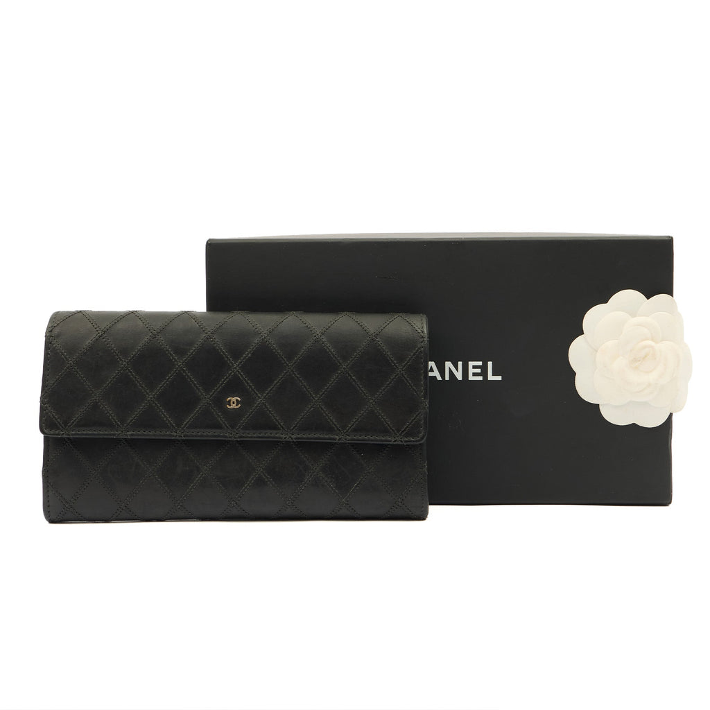 Chanel Wallet Continental Wallet in Black, Lambskin Leather