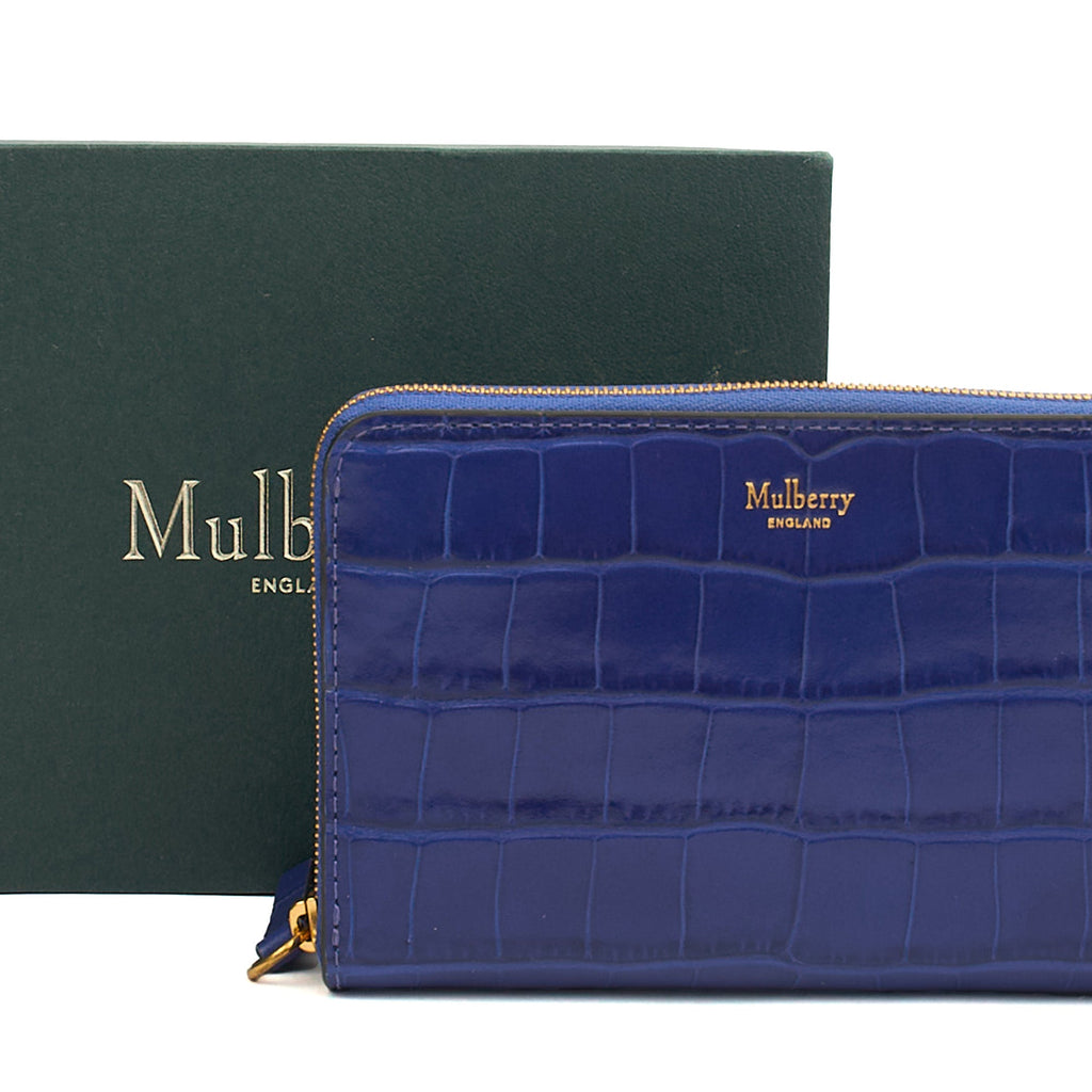Mulberry Wallet Wallet in Blue, Exotic Effect Leather
