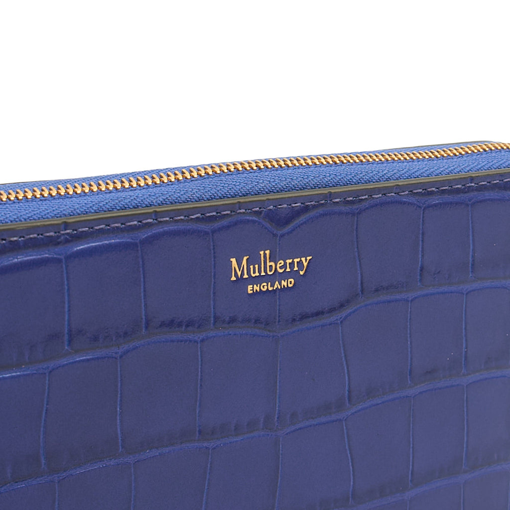 Mulberry Wallet Wallet in Blue, Exotic Effect Leather