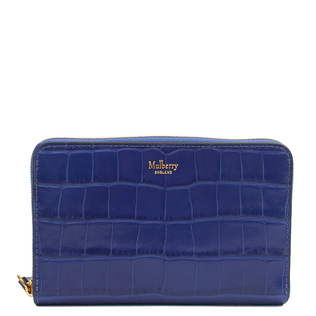 Mulberry Wallet Wallet in Blue, Exotic Effect Leather