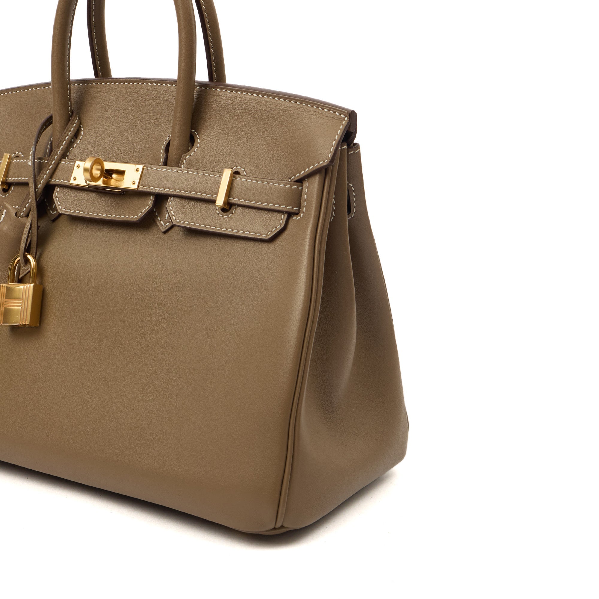 Hermes Tote Birkin 25 in Etoupe, Swift (Gulli35) Leather