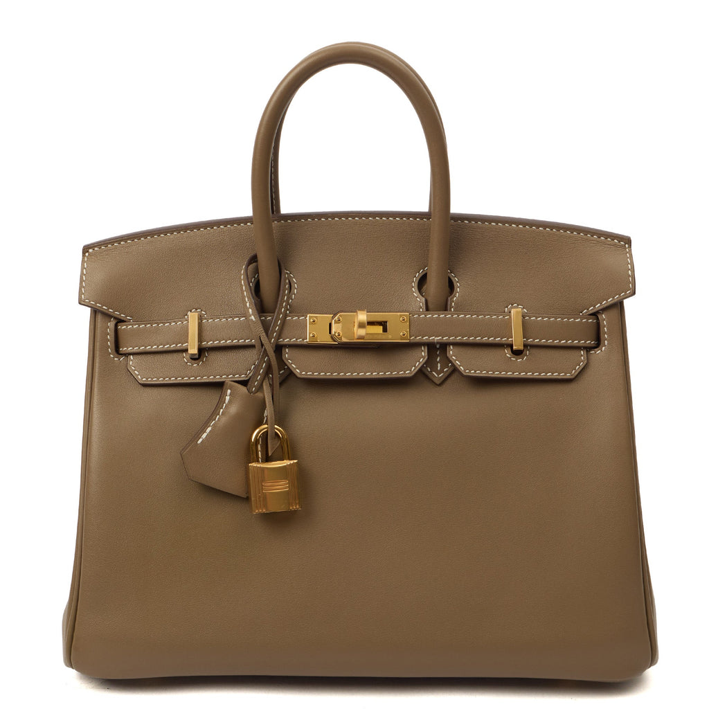 Hermes Tote Birkin 25 in Etoupe, Swift (Gulli35) Leather
