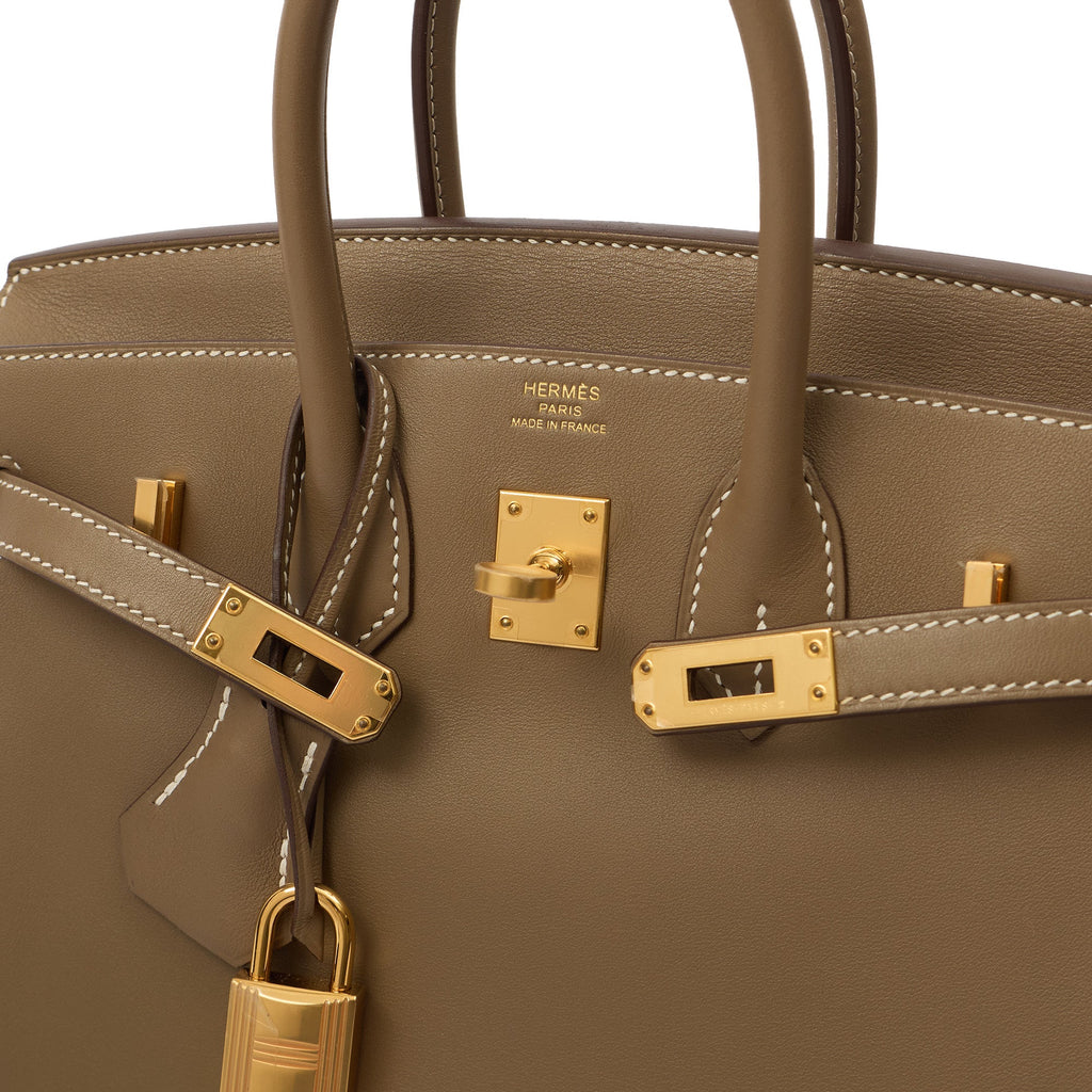 Hermes Tote Birkin 25 in Etoupe, Swift (Gulli35) Leather