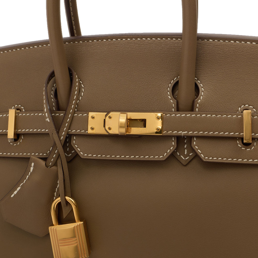 Hermes Tote Birkin 25 in Etoupe, Swift (Gulli35) Leather