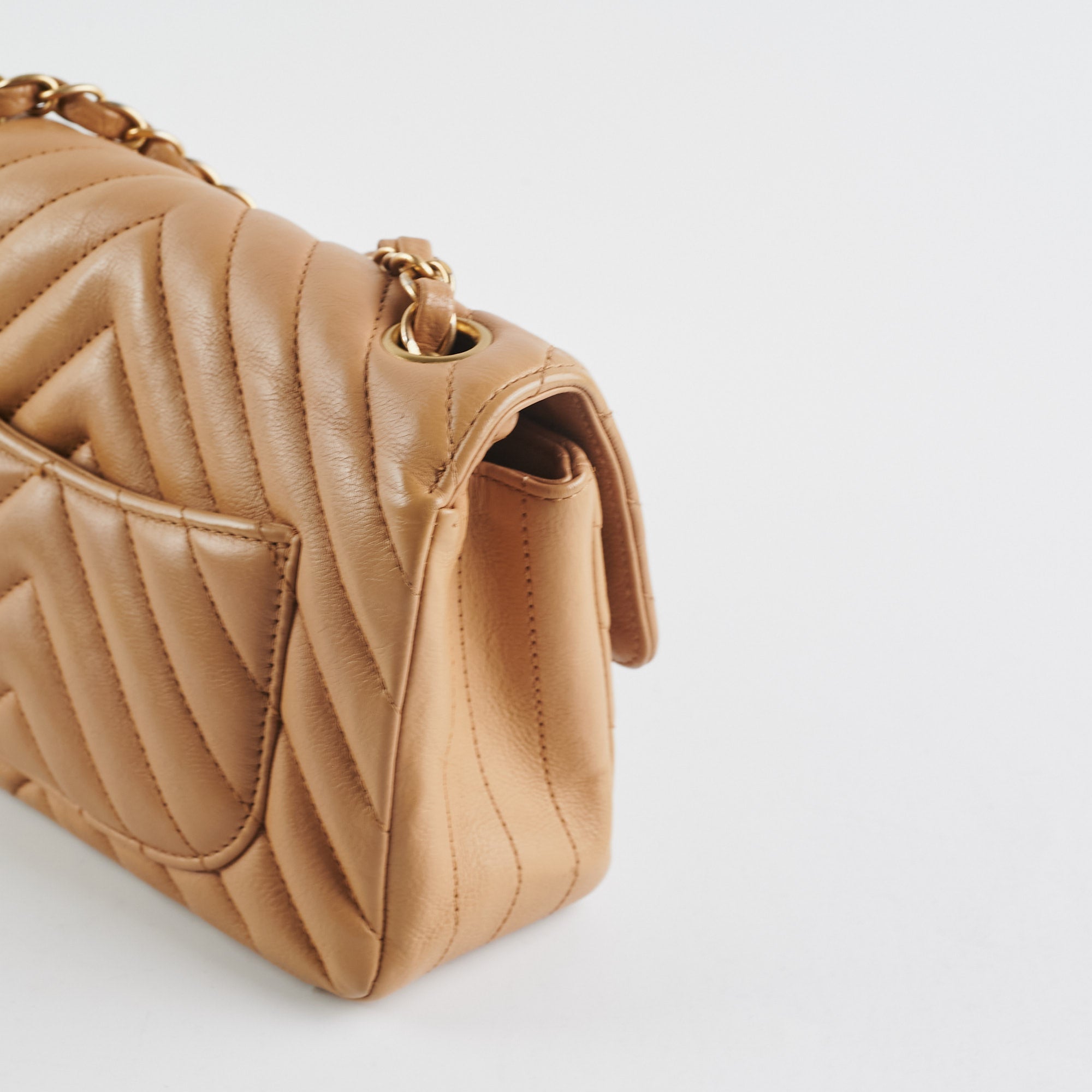 Chanel Cuba Chevron Rectangular Mini Flap Beige