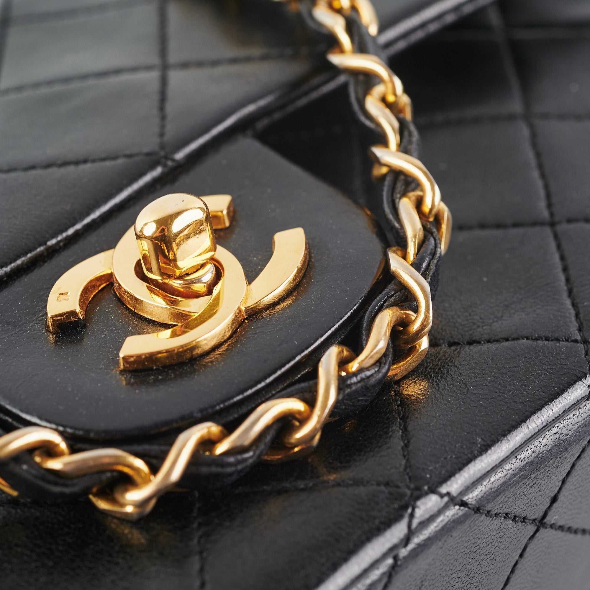 Chanel Vintage Quilted Small Classic Flap Black