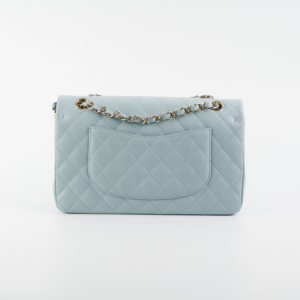 Chanel Classic Flap Medium/Large Light Blue Caviar 22P (Microchipped)