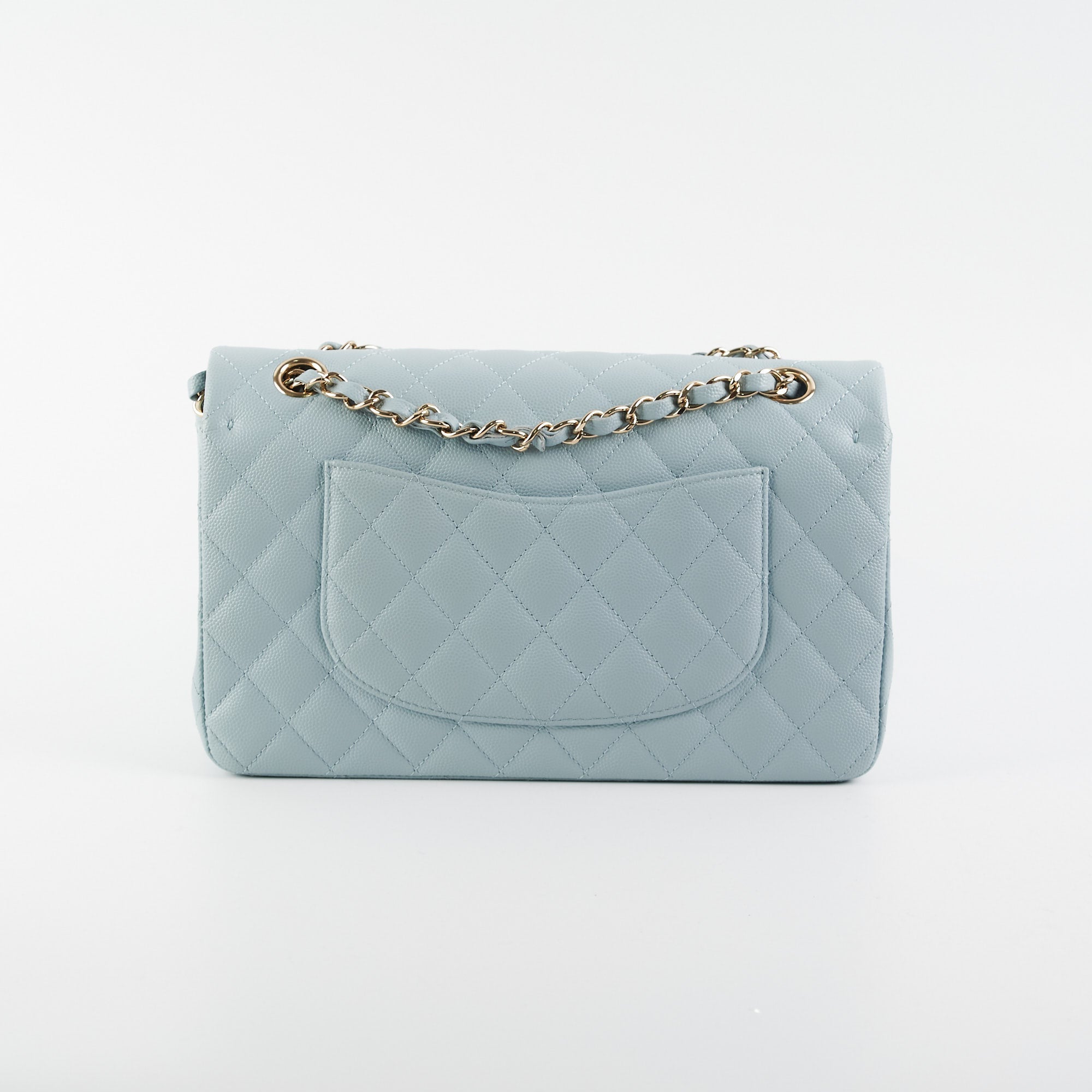 Chanel Classic Flap Medium/Large Light Blue Caviar 22P (Microchipped)
