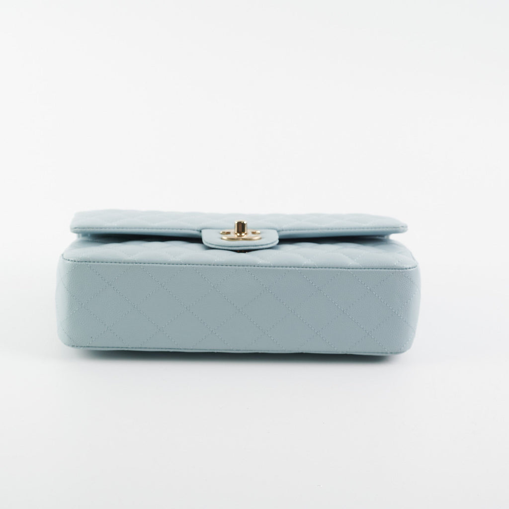 Chanel Classic Flap Medium/Large Light Blue Caviar 22P (Microchipped)