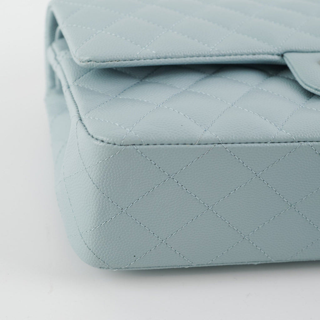 Chanel Classic Flap Medium/Large Light Blue Caviar 22P (Microchipped)