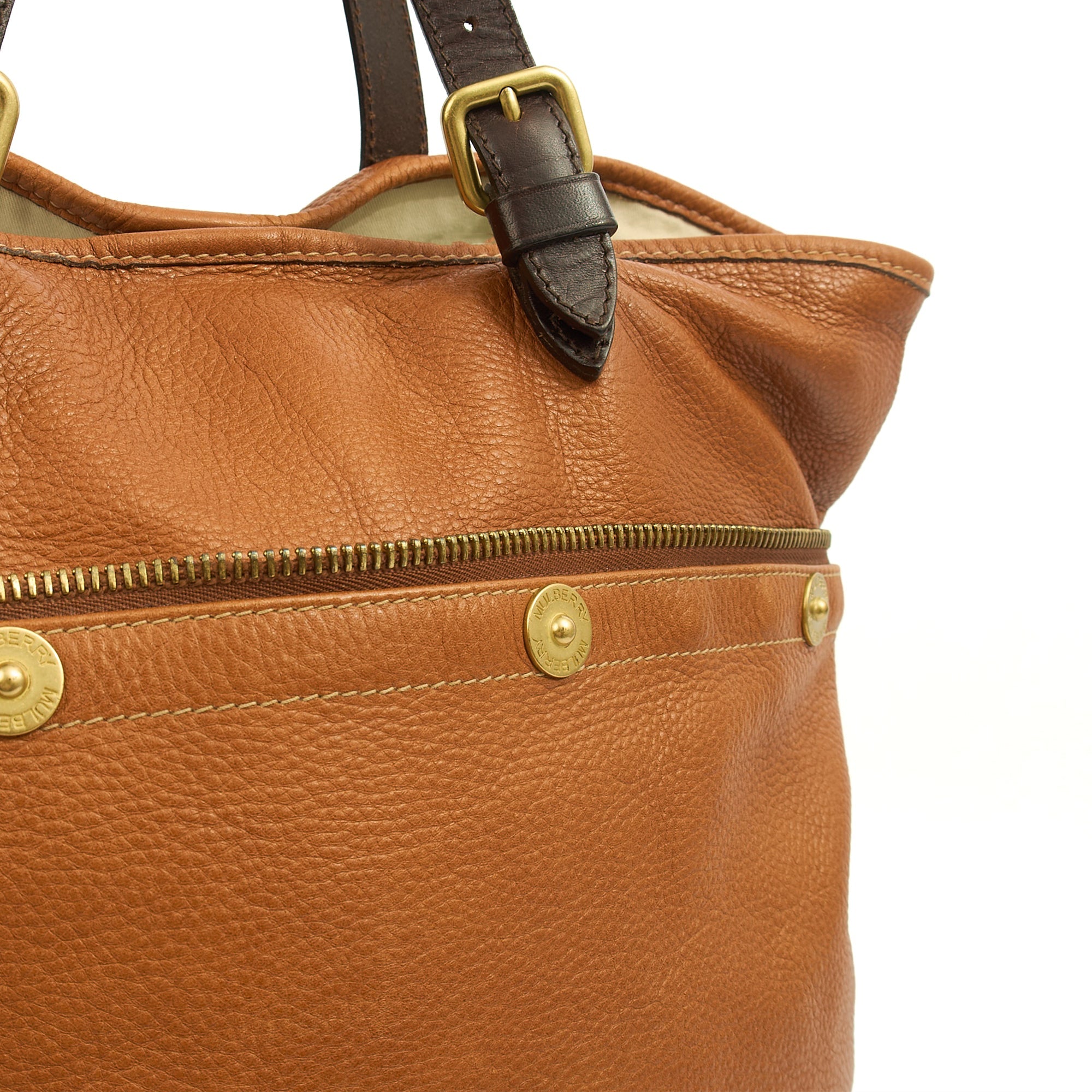 Mulberry Tote Mitzy Tote in Oak, Calfskin Leather