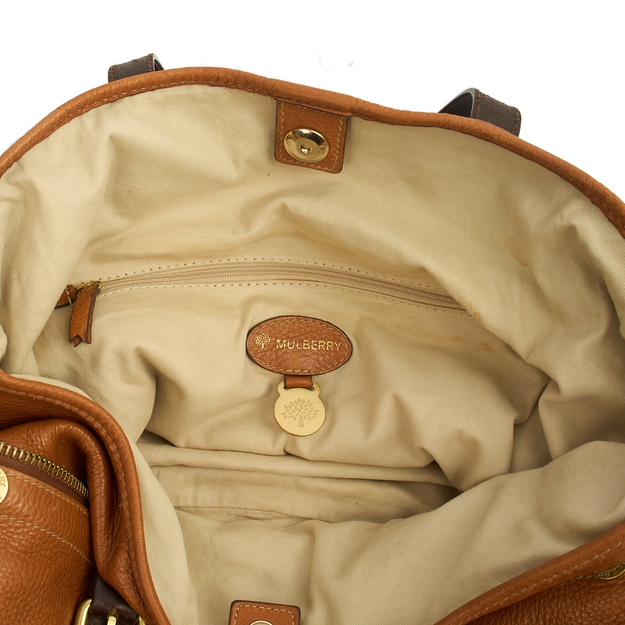 Mulberry Tote Mitzy Tote in Oak, Calfskin Leather