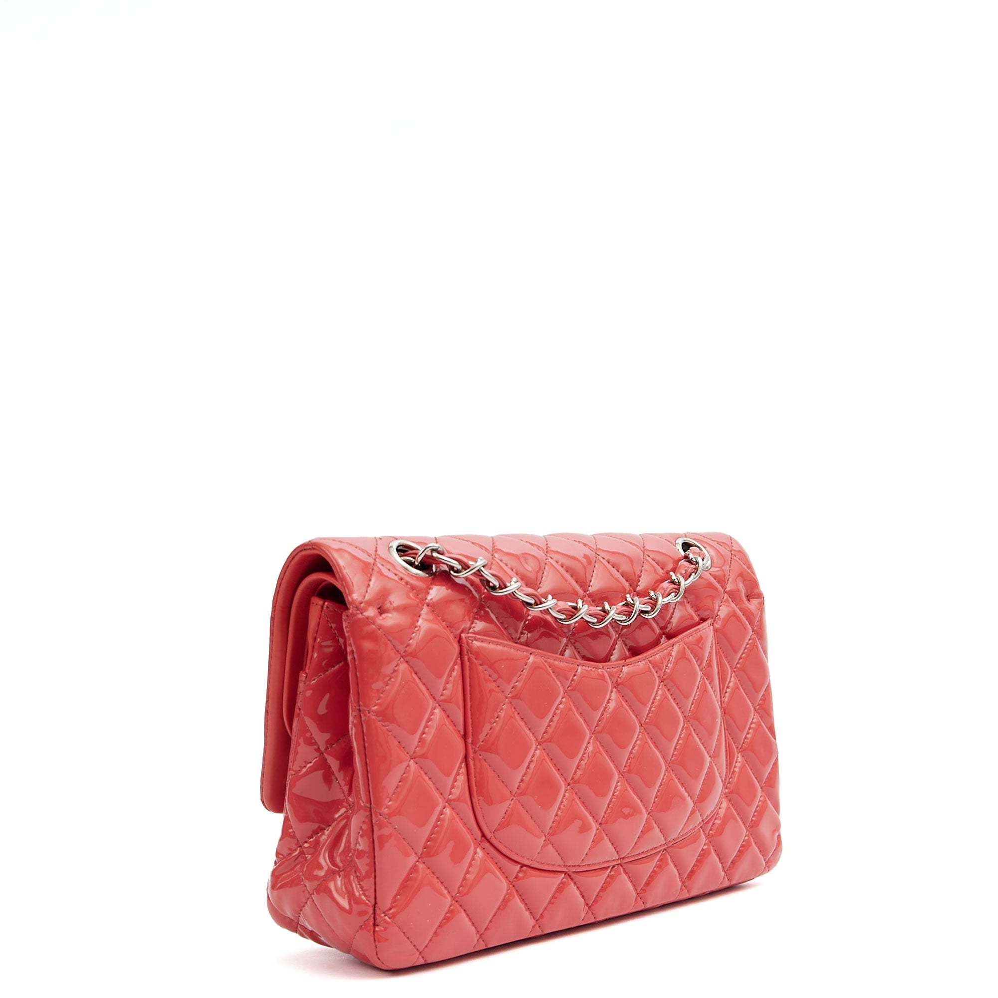 Chanel Shoulder Bag Classic Double Flap - Medium in Pink, Patent Leather