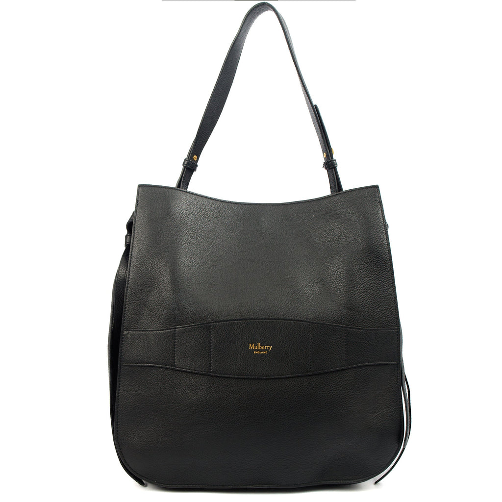 Mulberry Tote Amberley Hobo in Black, Calfskin Leather