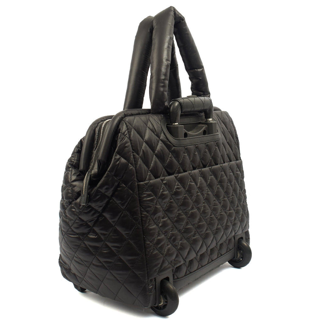 Chanel Wheeled Coco Cocoon in Black, Fabric