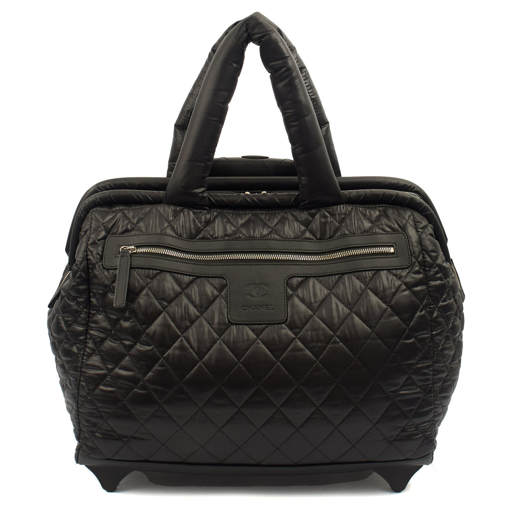 Chanel Wheeled Coco Cocoon in Black, Fabric