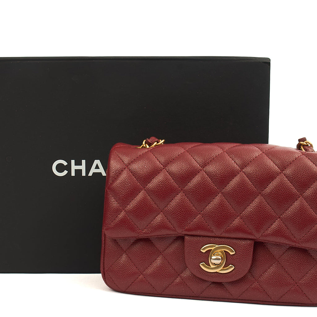 Chanel Mini Bag Classic - Mini (Rectangular) in Red, Caviar Leather