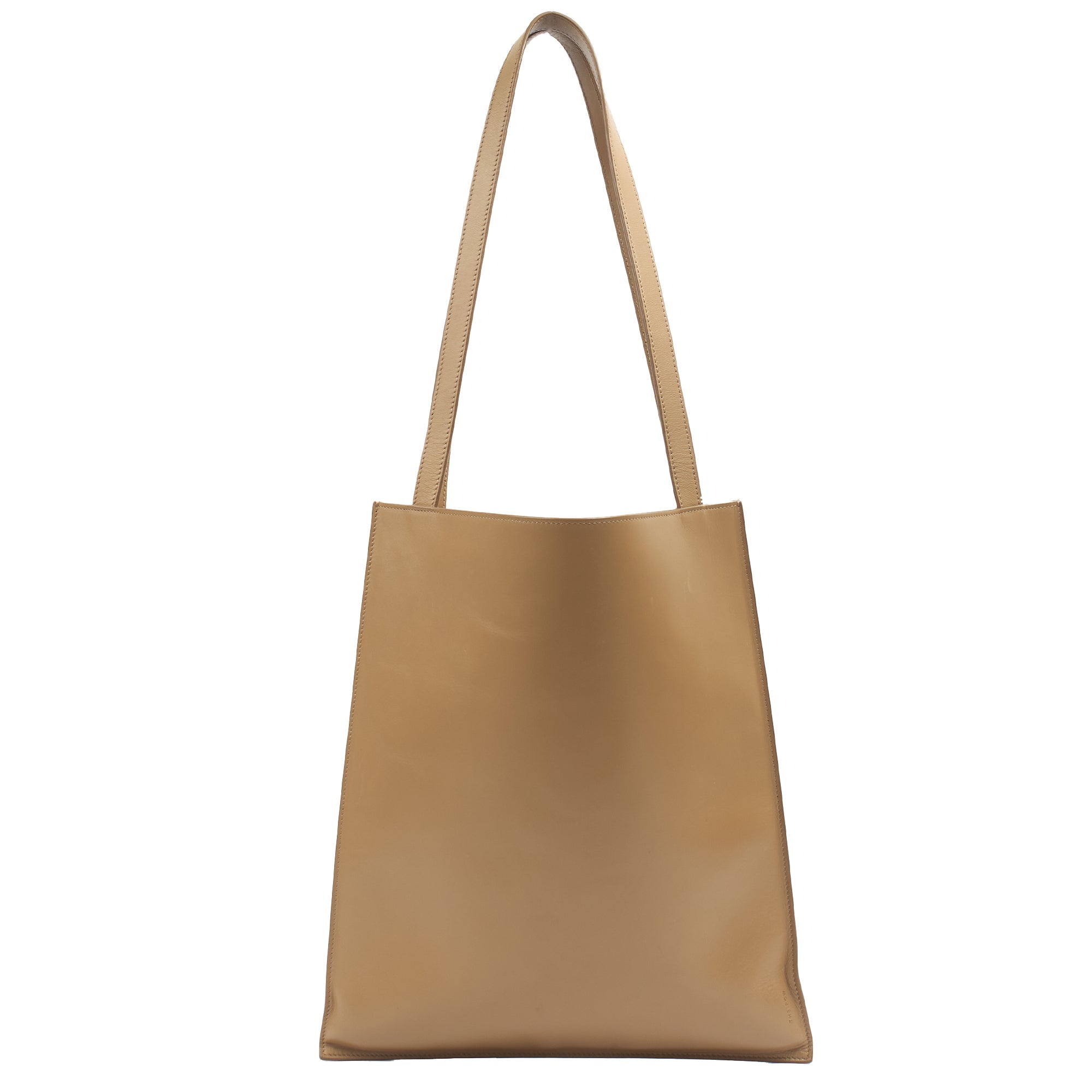The Row Tote Flat Leather Tote in Brown, Leather