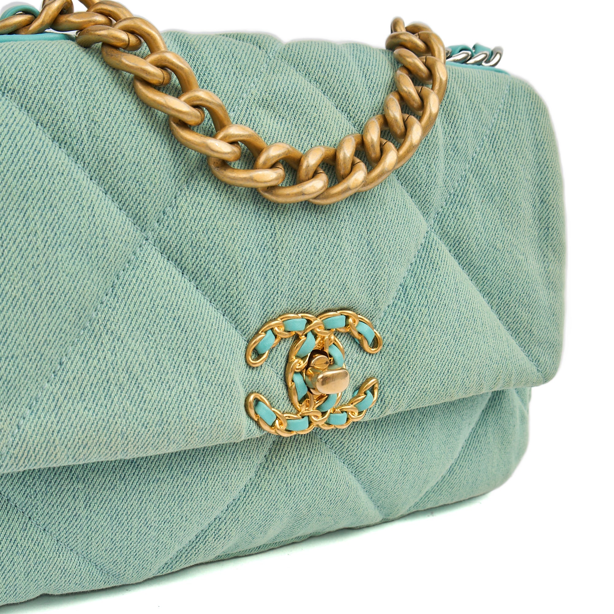 Chanel Cross Body Chanel 19 in Blue, Canvas