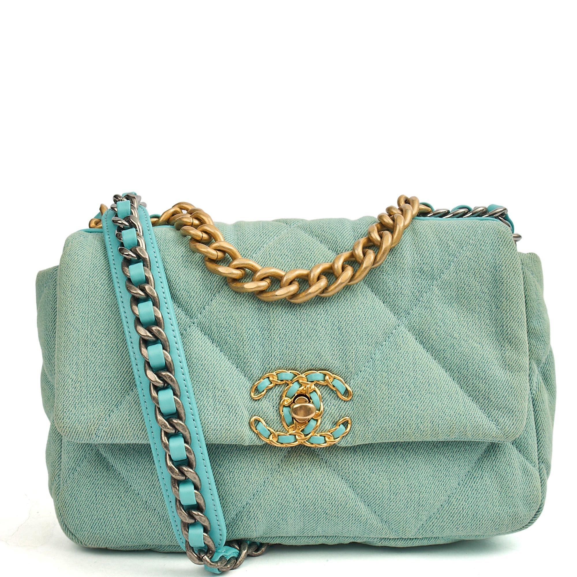 Chanel Cross Body Chanel 19 in Blue, Canvas