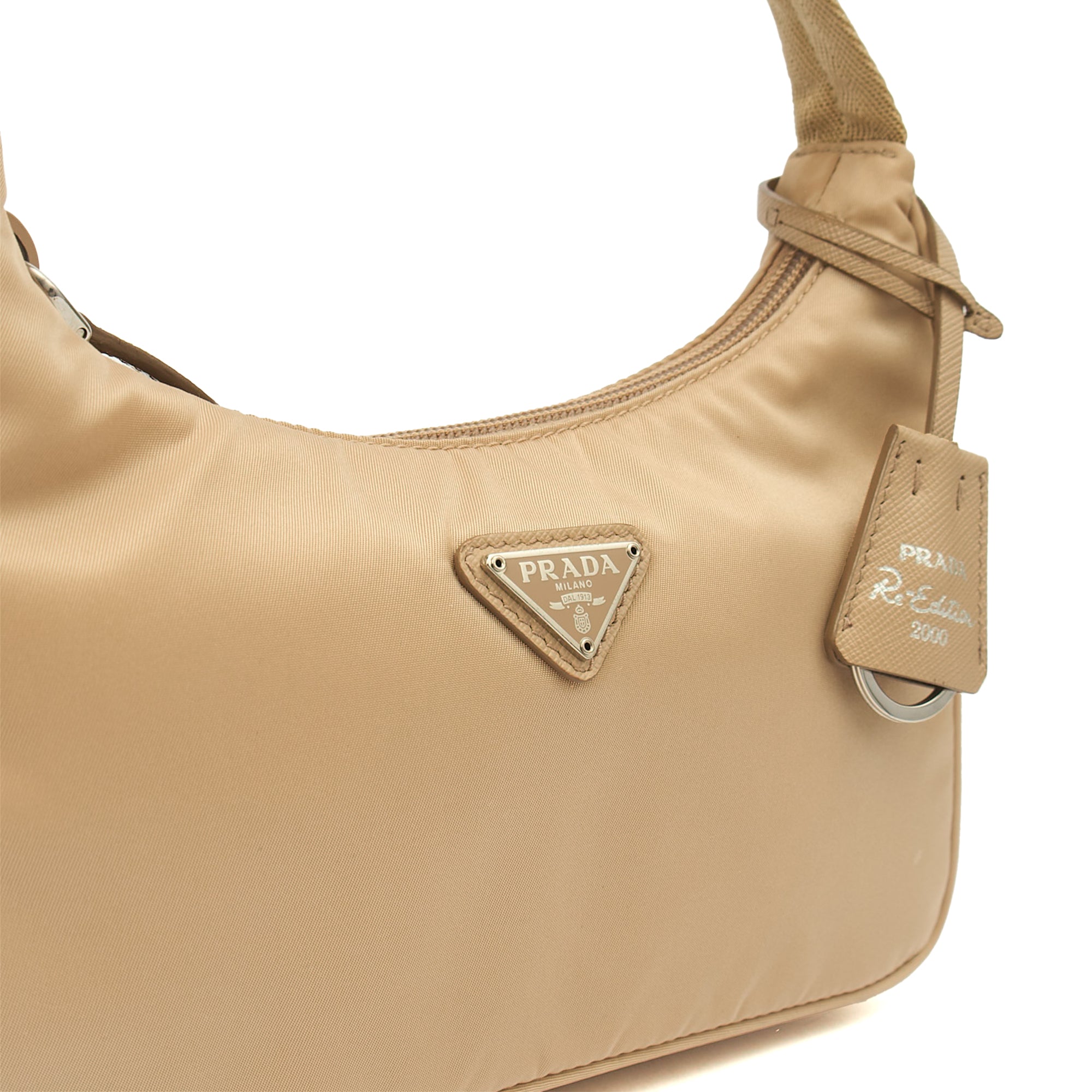 Prada Shoulder Bag Re-edition 2000 Nylon Mini Bag in Neutral, Nylon