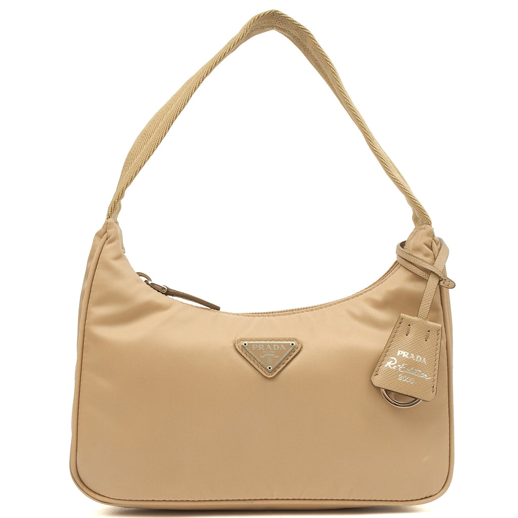 Prada Shoulder Bag Re-edition 2000 Nylon Mini Bag in Neutral, Nylon