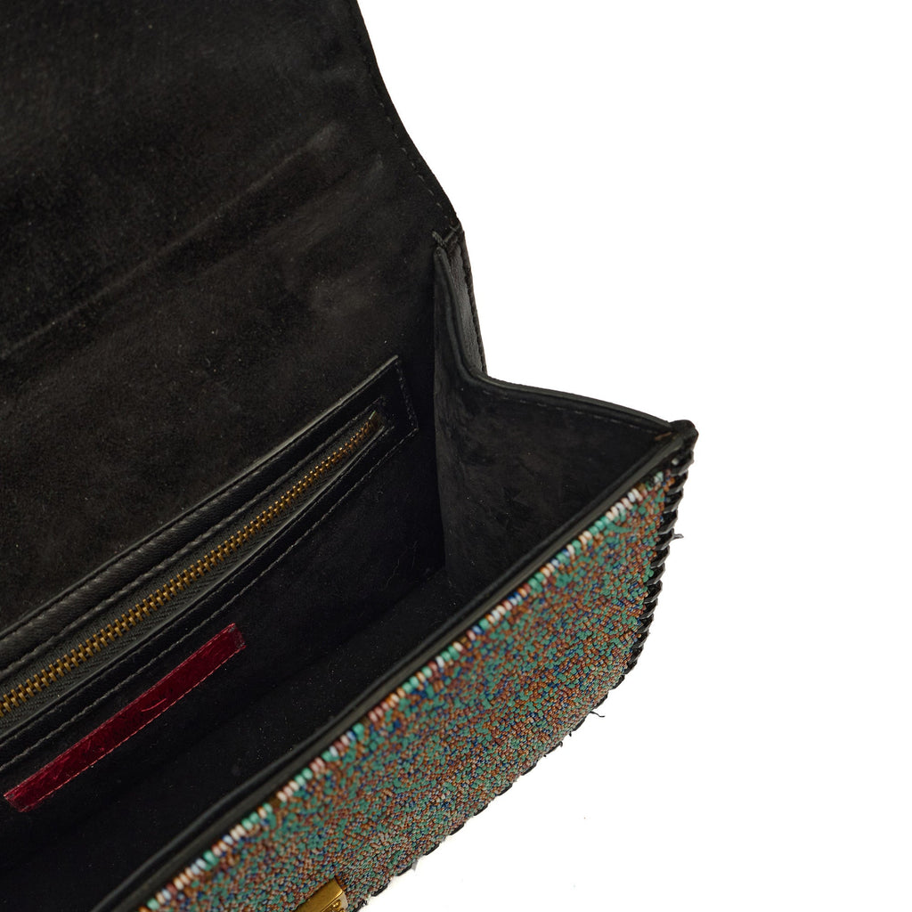 Valentino Shoulder Bag Glam Lock - Medium in Black, Calfskin
