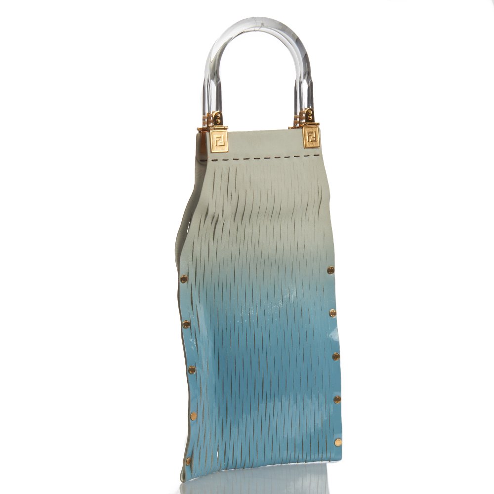 Fendi Tote Shoulder Bag in Blue, Leather