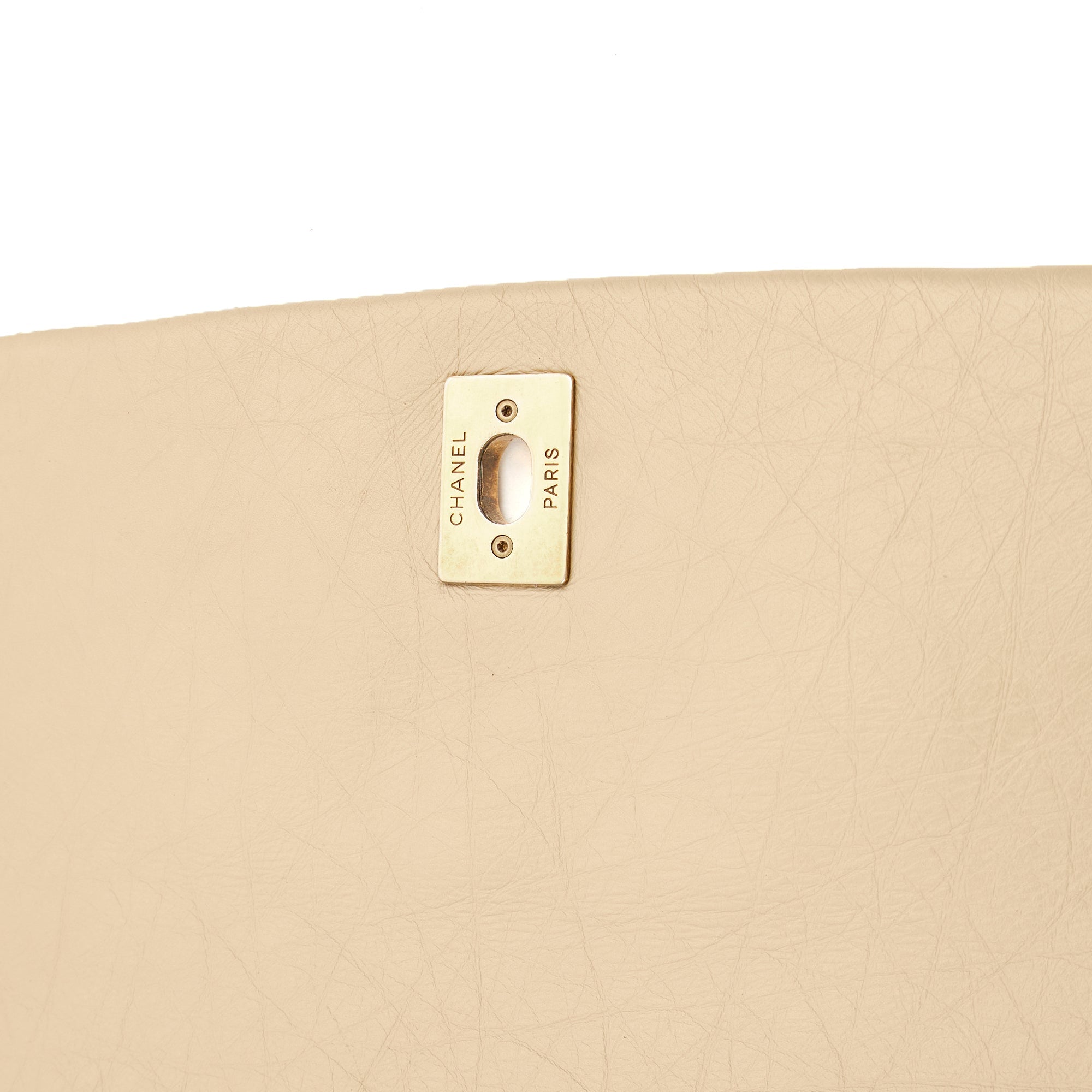 Chanel Shoulder Bag Chain Flap Bag in Neutral, Calfskin Leather