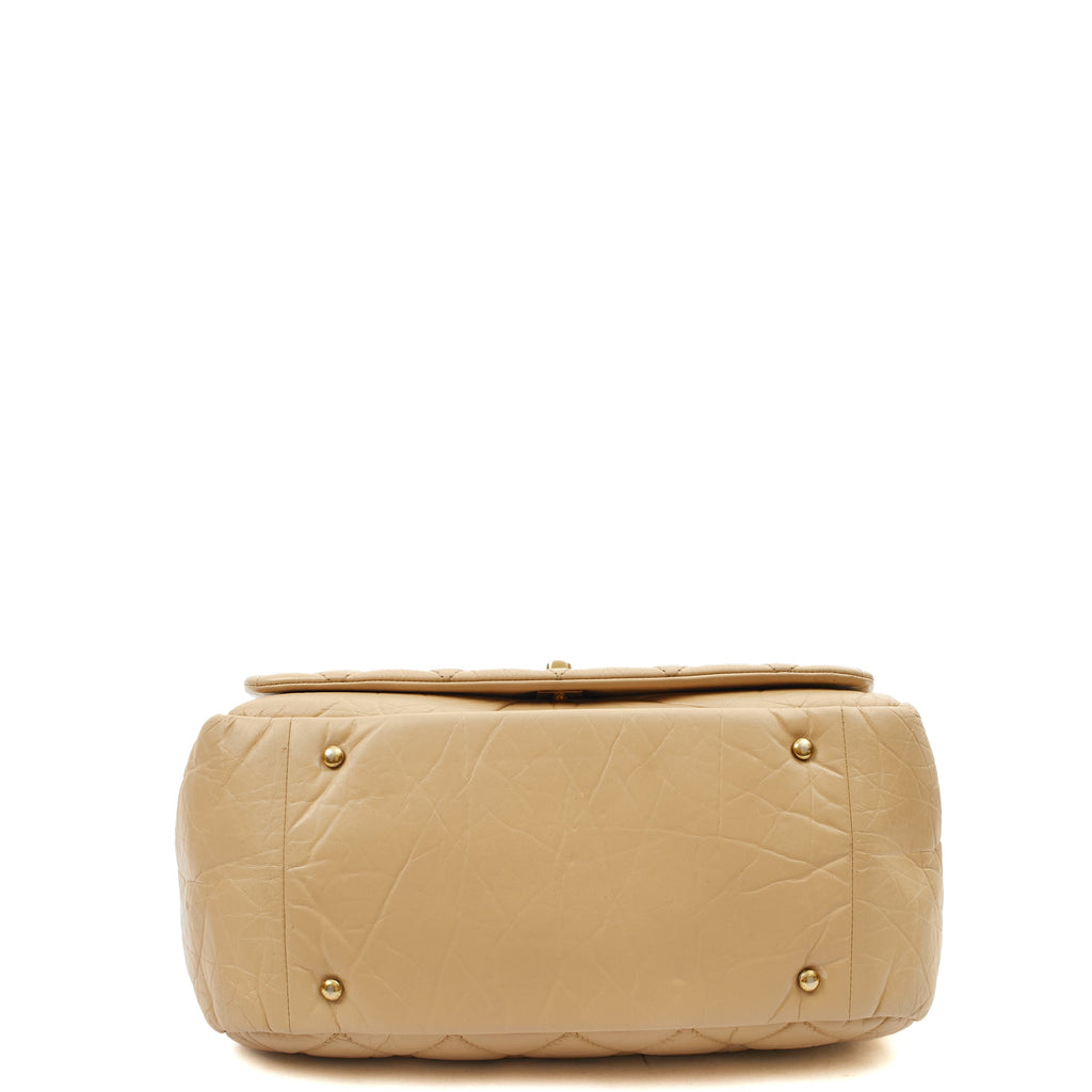 Chanel Shoulder Bag Chain Flap Bag in Neutral, Calfskin Leather