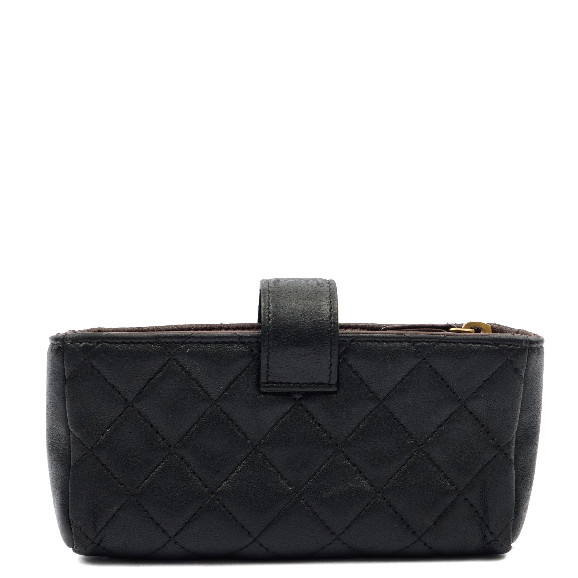 Chanel Purse Quilted CC holder in Black, Lambskin Leather