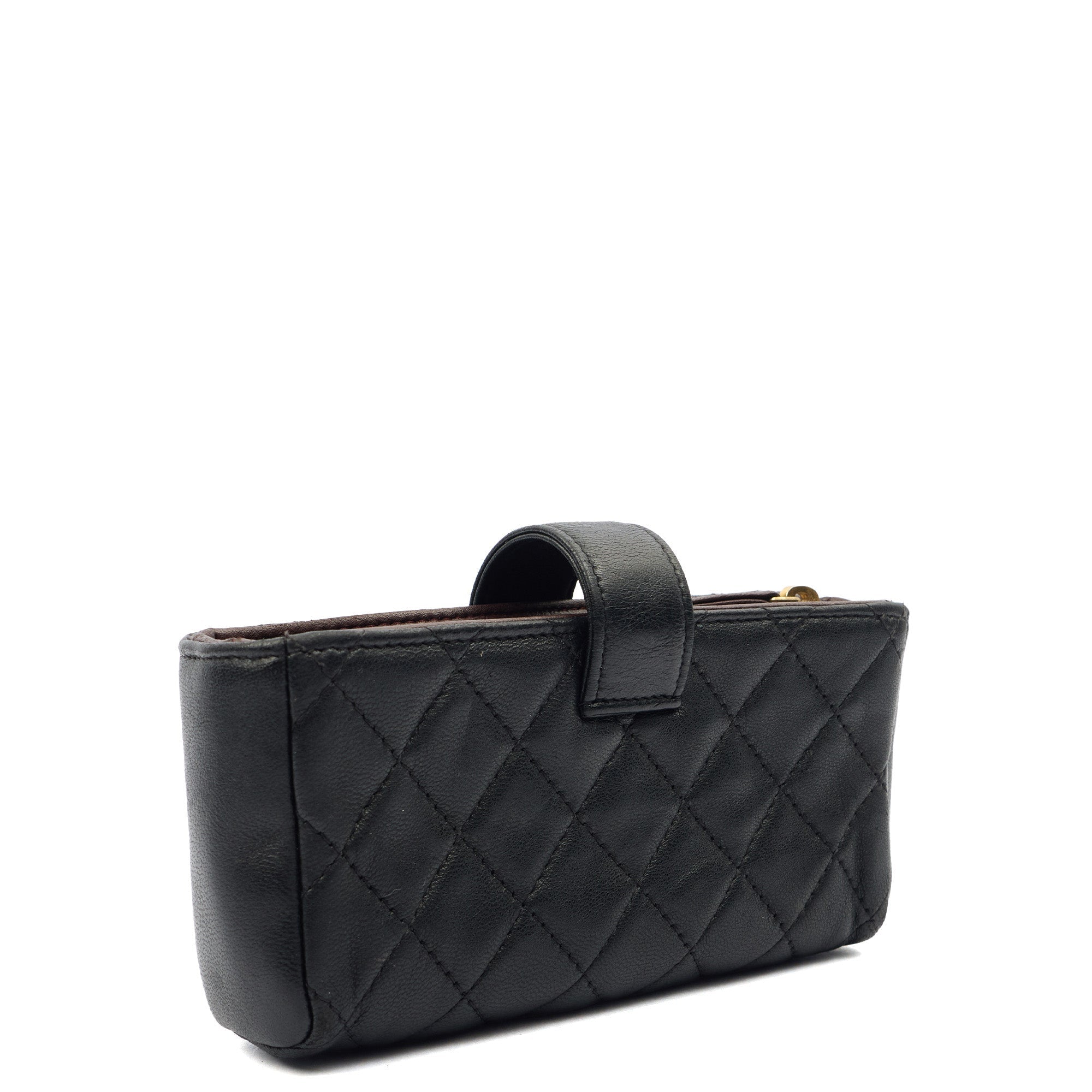 Chanel Purse Quilted CC holder in Black, Lambskin Leather