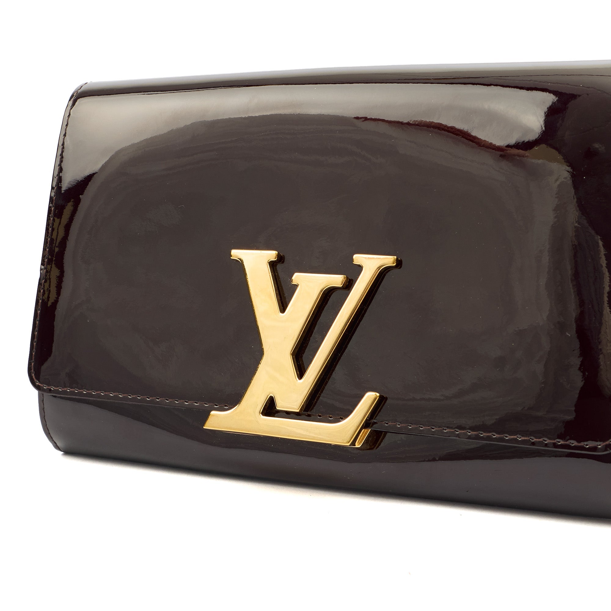 Louis Vuitton Shoulder Bag Chain Louise PM in Brown, Patent Leather