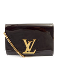 Louis Vuitton Shoulder Bag Chain Louise PM in Brown, Patent Leather