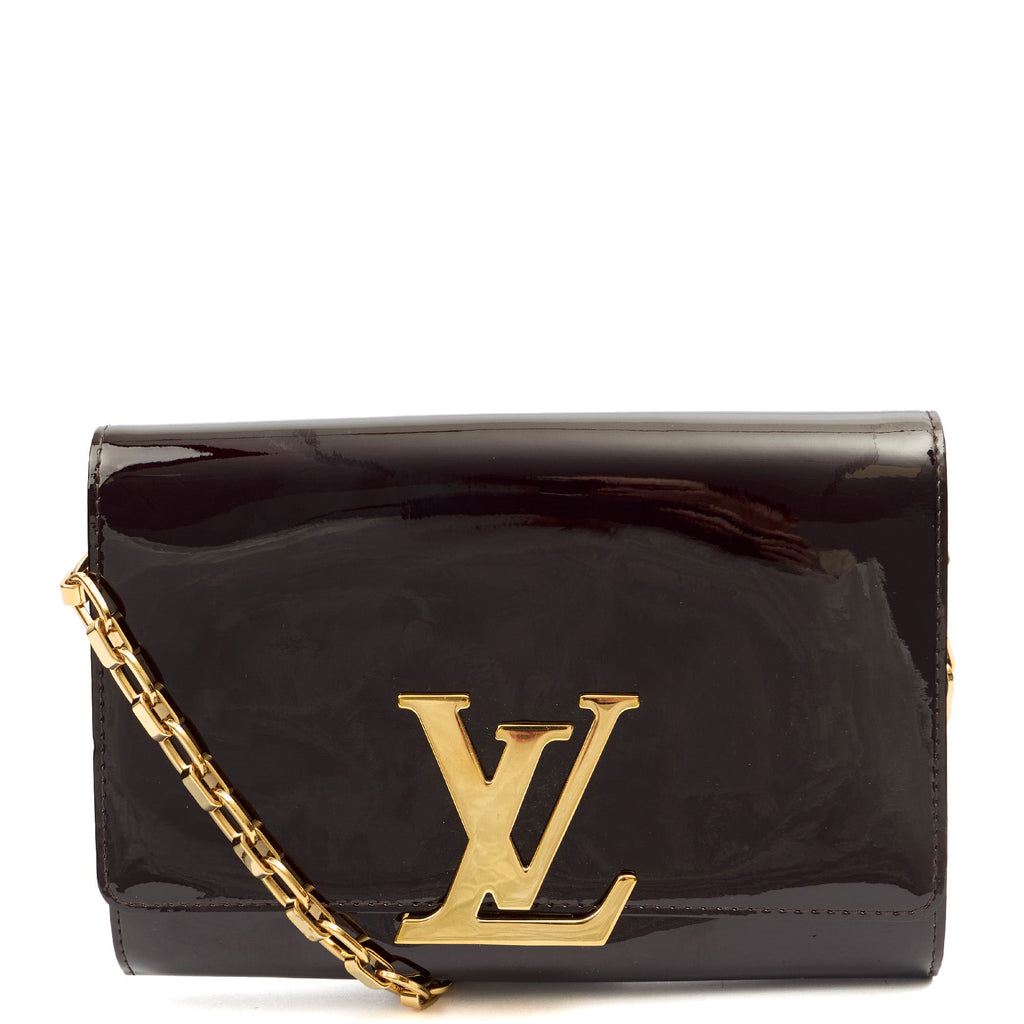 Louis Vuitton Shoulder Bag Chain Louise PM in Brown, Patent Leather