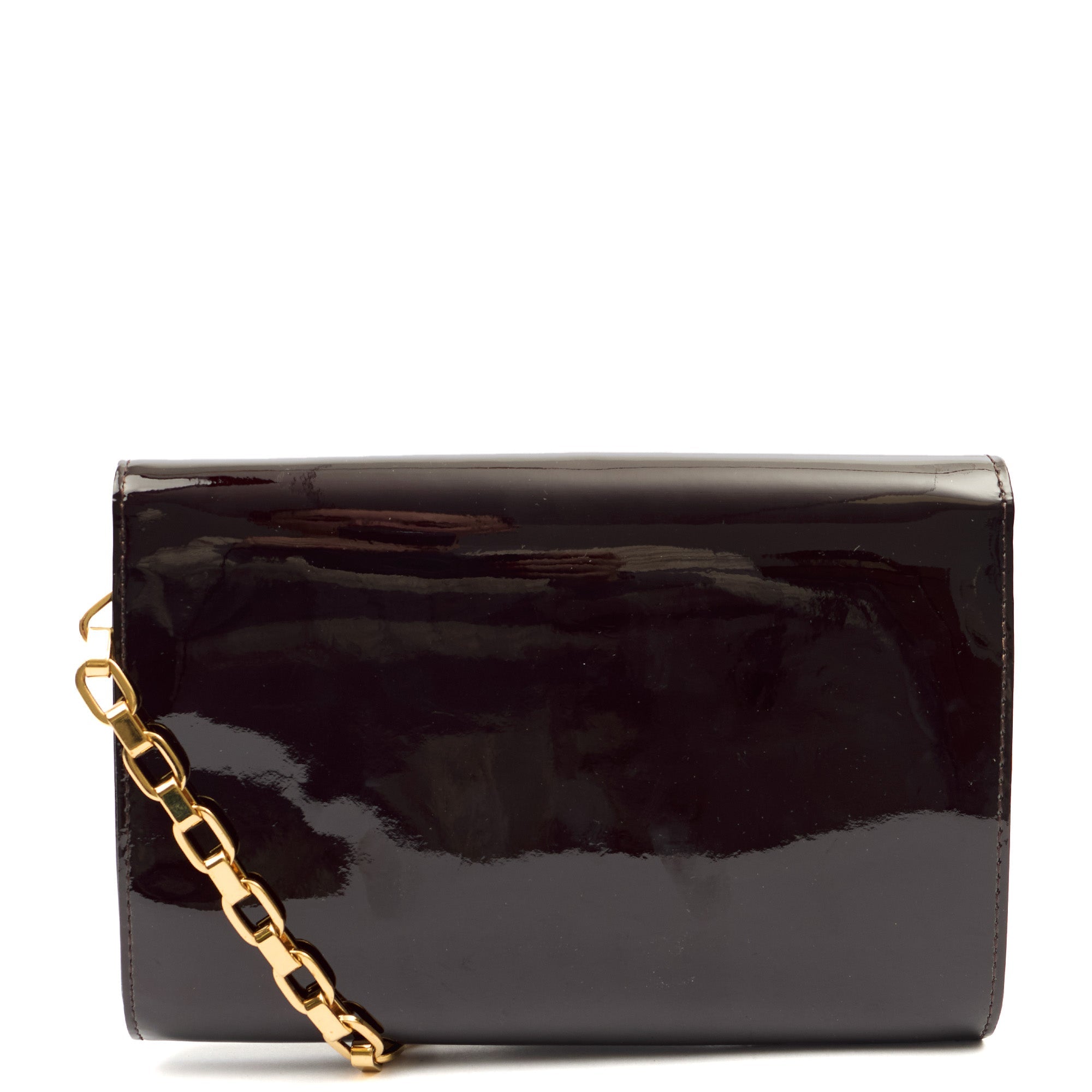 Louis Vuitton Shoulder Bag Chain Louise PM in Brown, Patent Leather