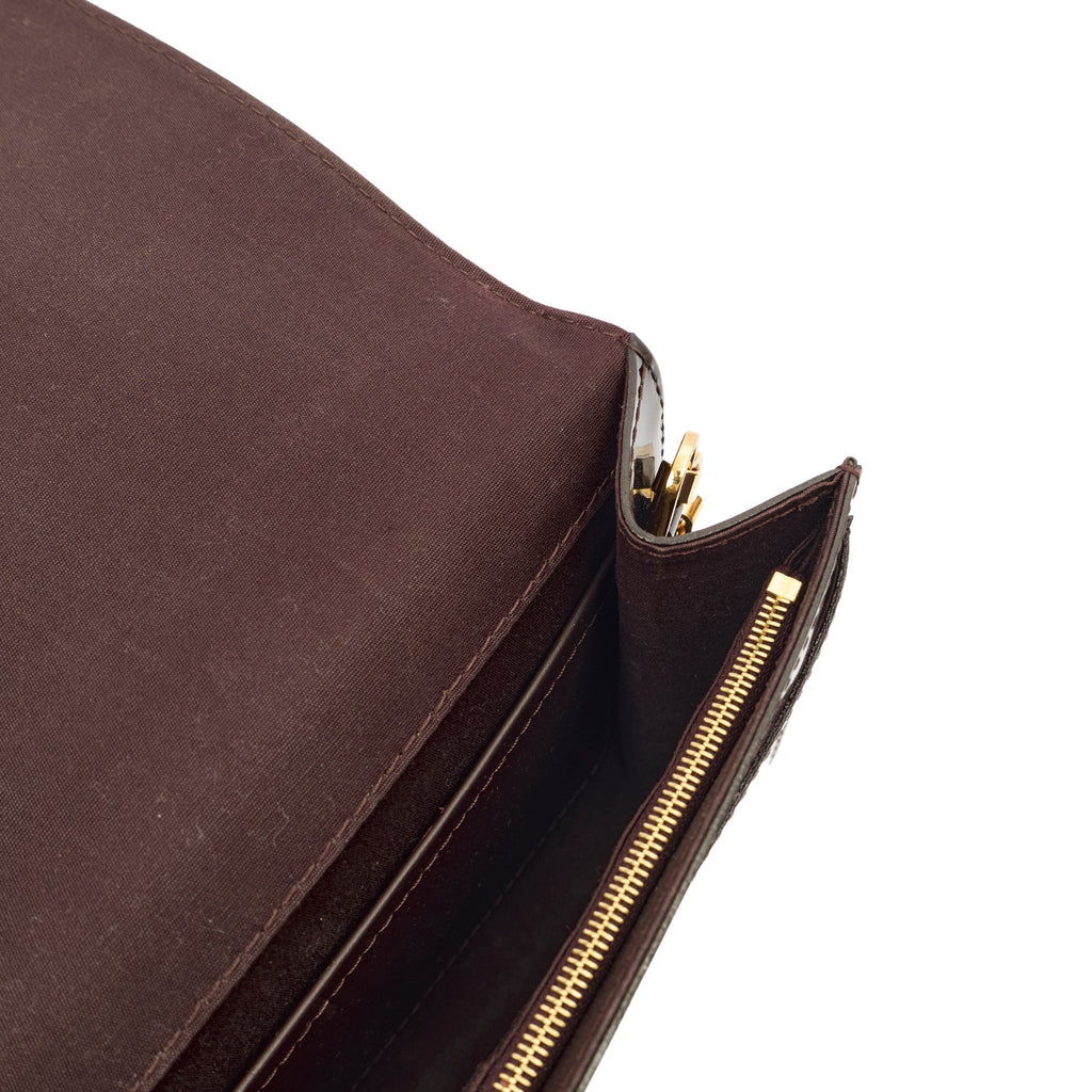 Louis Vuitton Shoulder Bag Chain Louise PM in Brown, Patent Leather