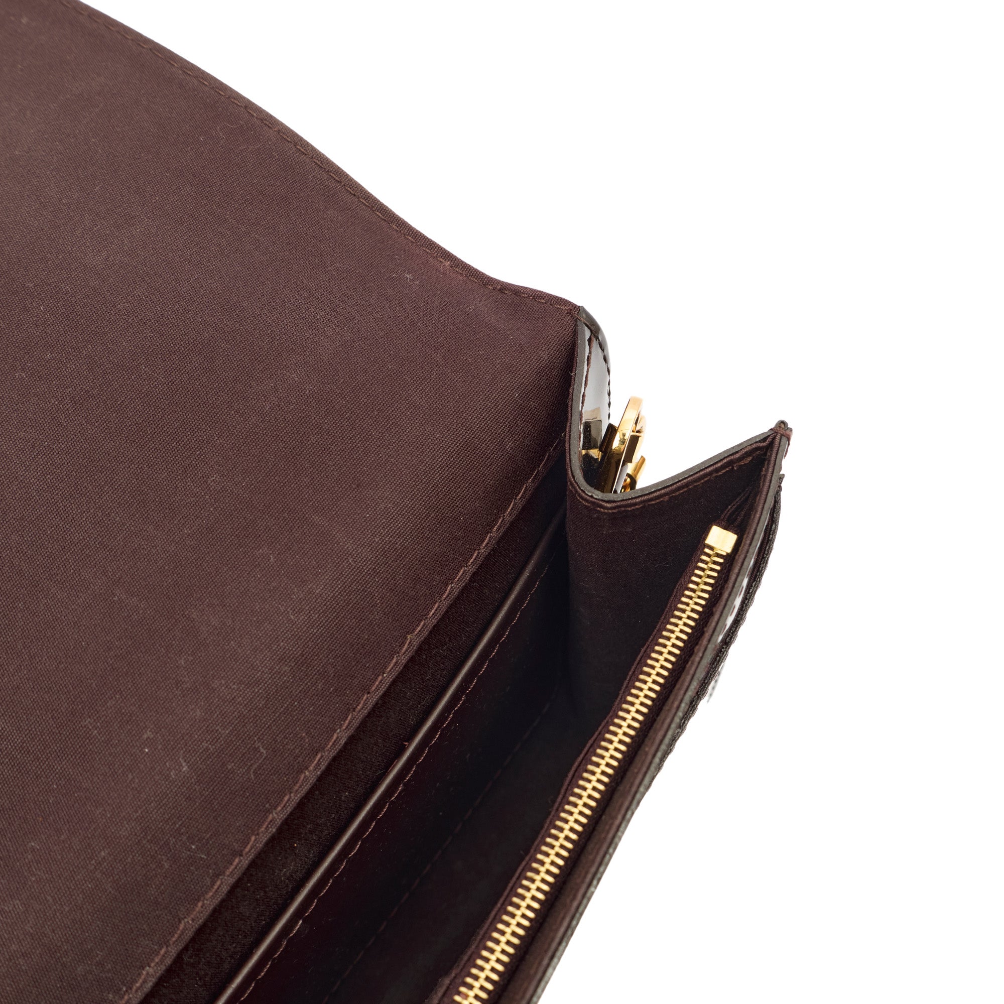 Louis Vuitton Shoulder Bag Chain Louise PM in Brown, Patent Leather