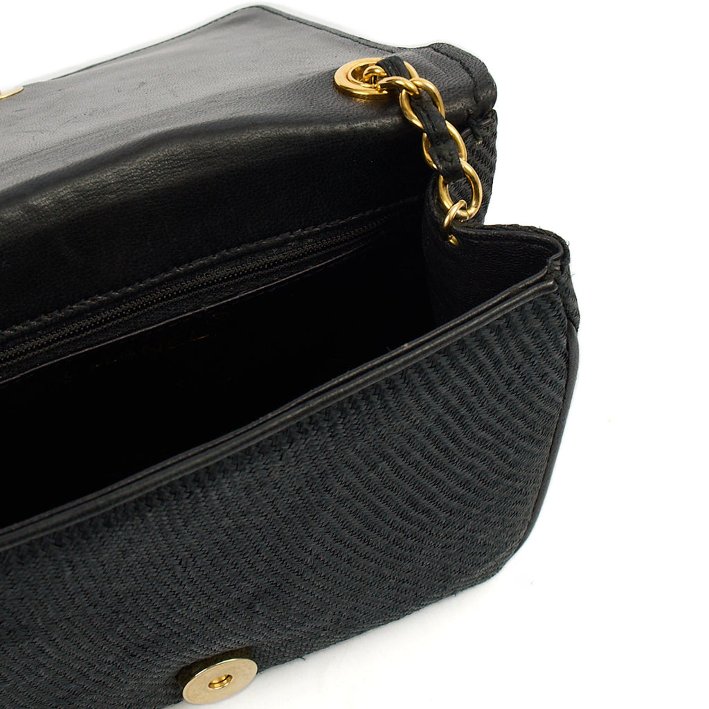 Chanel Cross Body Vintage Flap Bag  in Black, Other