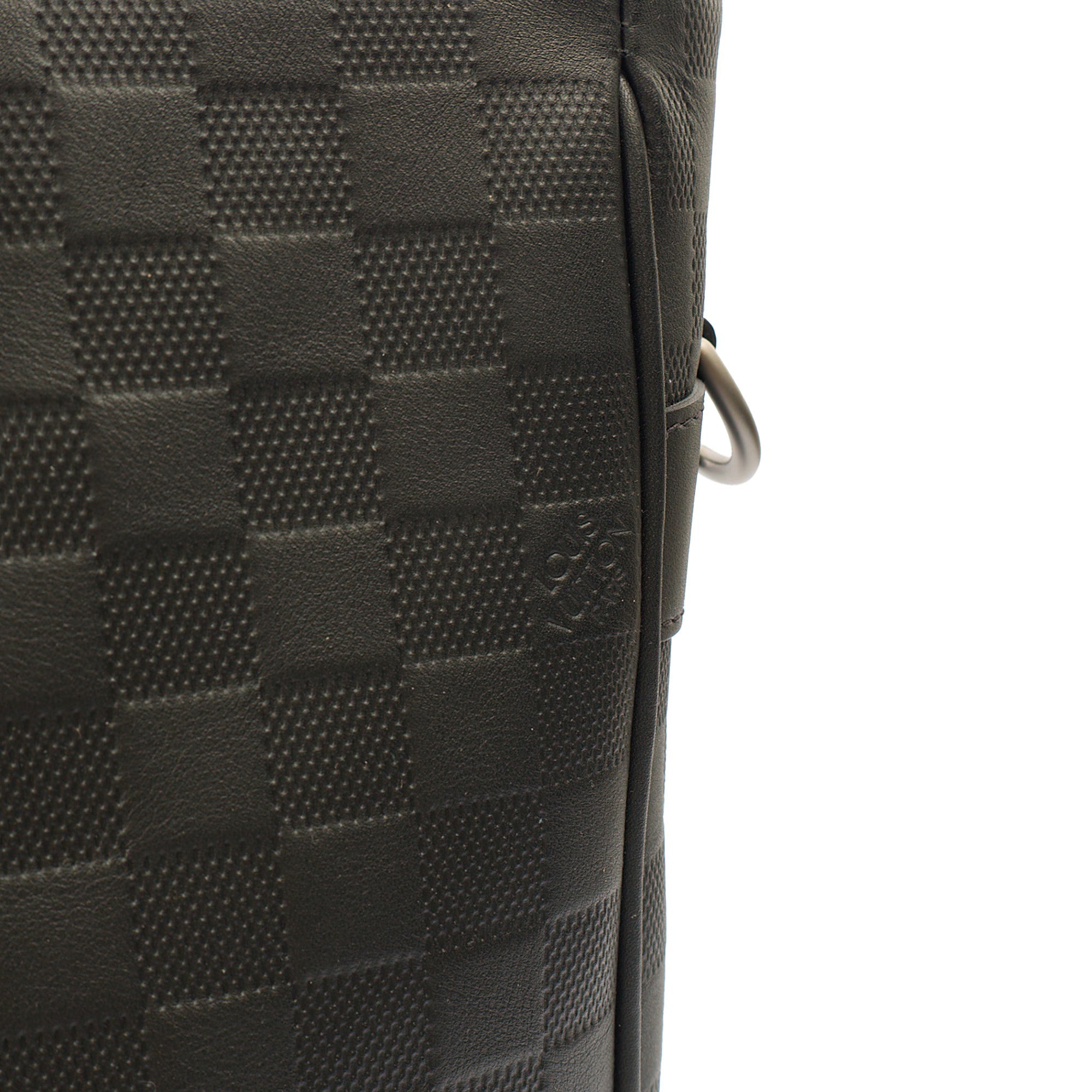 Louis Vuitton Tote Tadao  in Damier Carbon, Calfskin Leather