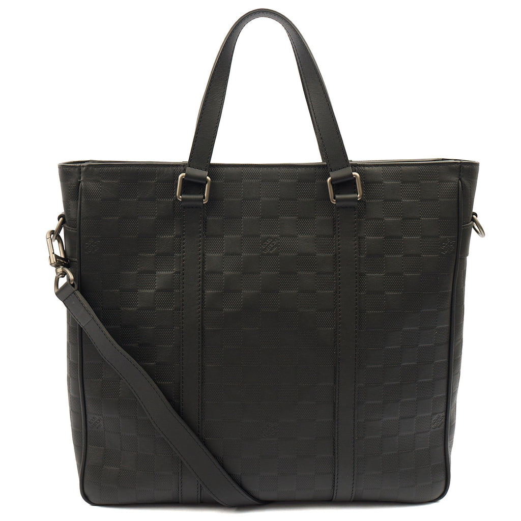Louis Vuitton Tote Tadao  in Damier Carbon, Calfskin Leather