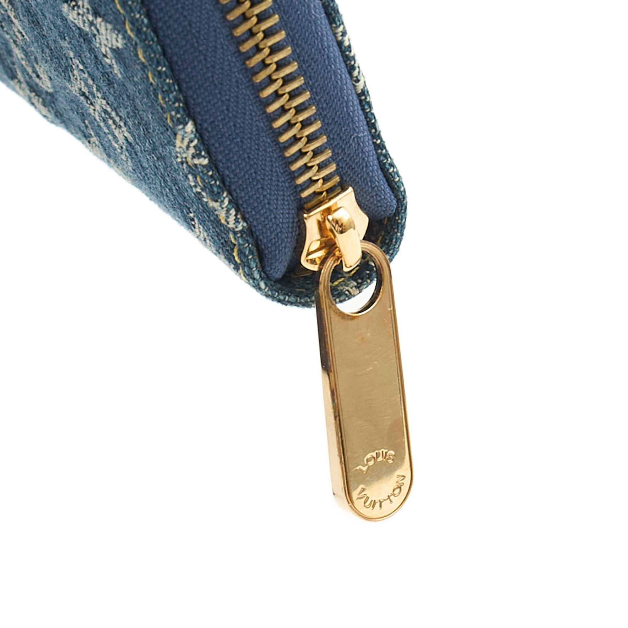 Louis Vuitton Wallet Zippy Wallet in Denim, Canvas