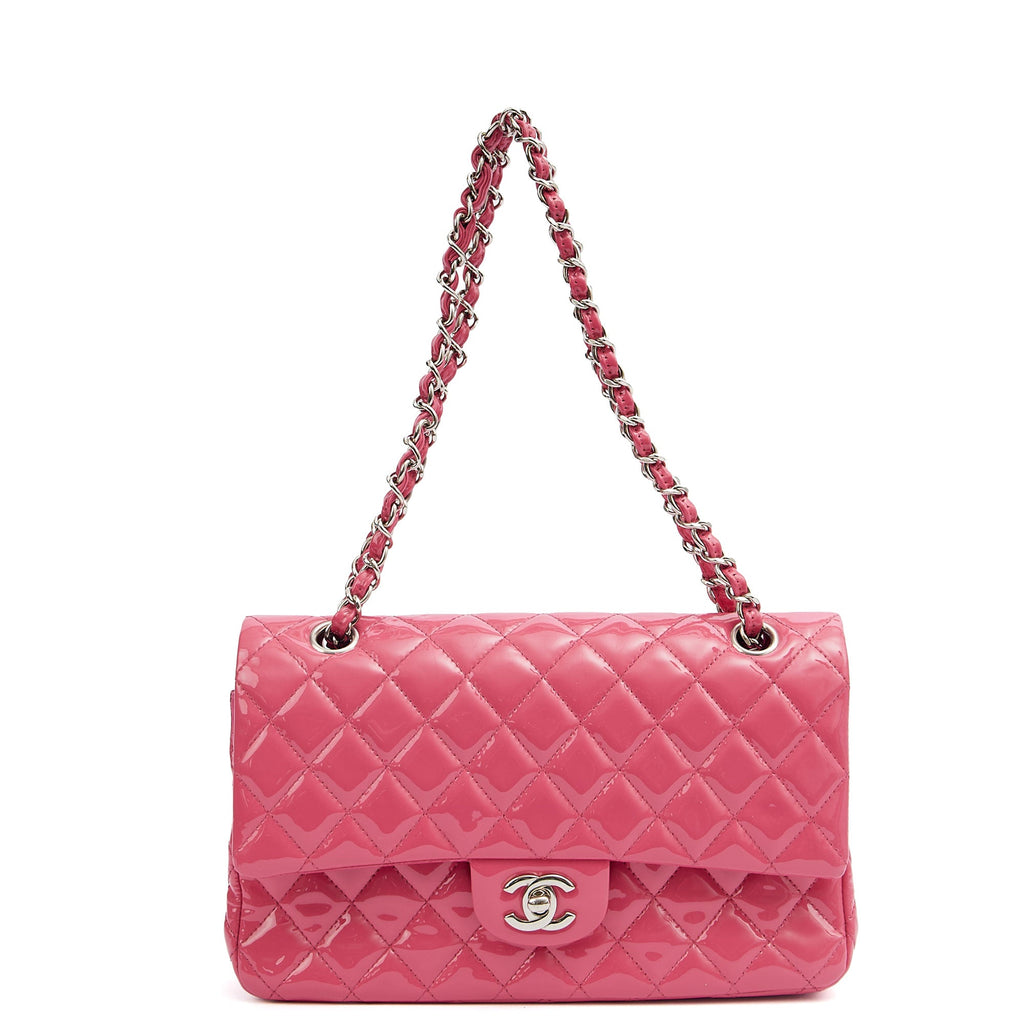 Chanel Shoulder Bag Classic Double Flap - Medium in Pink, Patent Leather