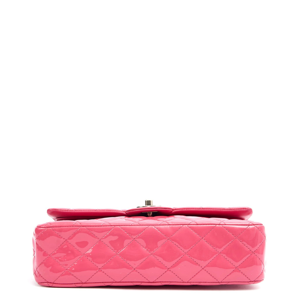Chanel Shoulder Bag Classic Double Flap - Medium in Pink, Patent Leather