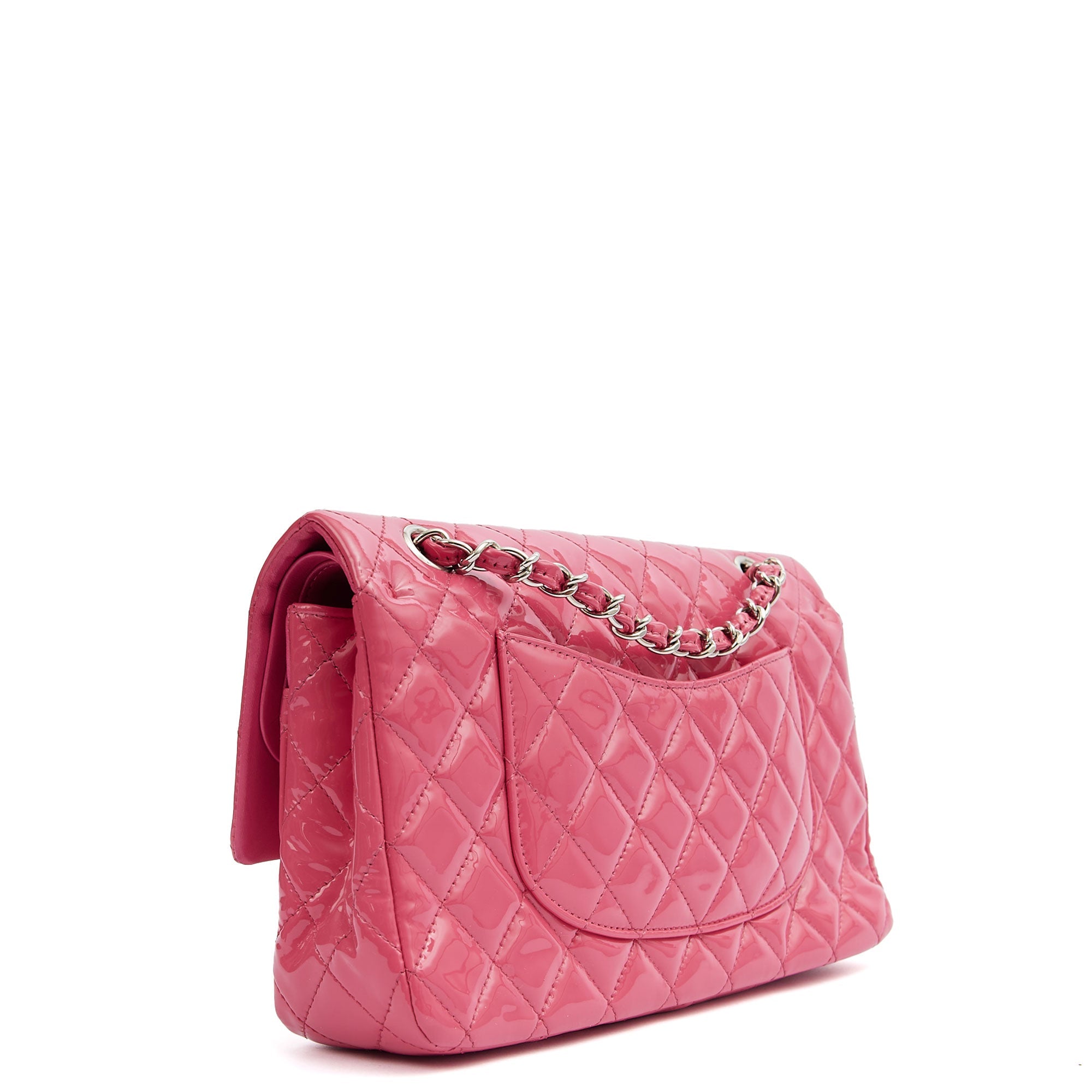 Chanel Shoulder Bag Classic Double Flap - Medium in Pink, Patent Leather