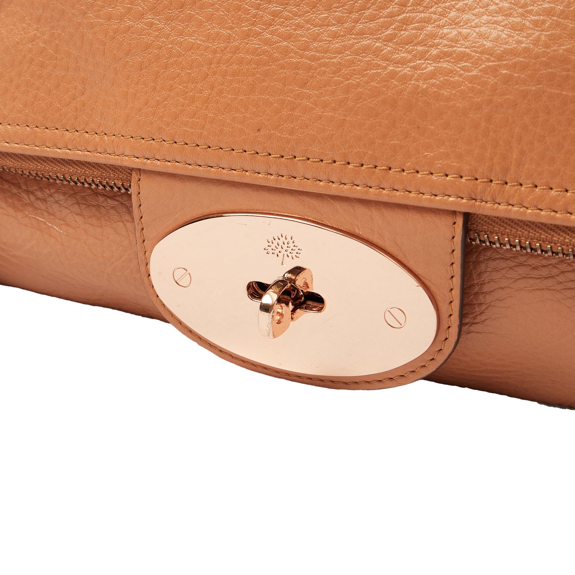 Mulberry Clutch Postman's Lock Clutch in Orange, Calfskin Leather