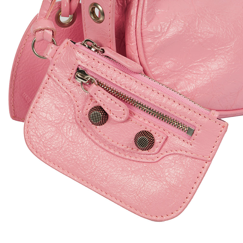 Balenciaga Shoulder Bag Le Cagole XS in Pink, Leather