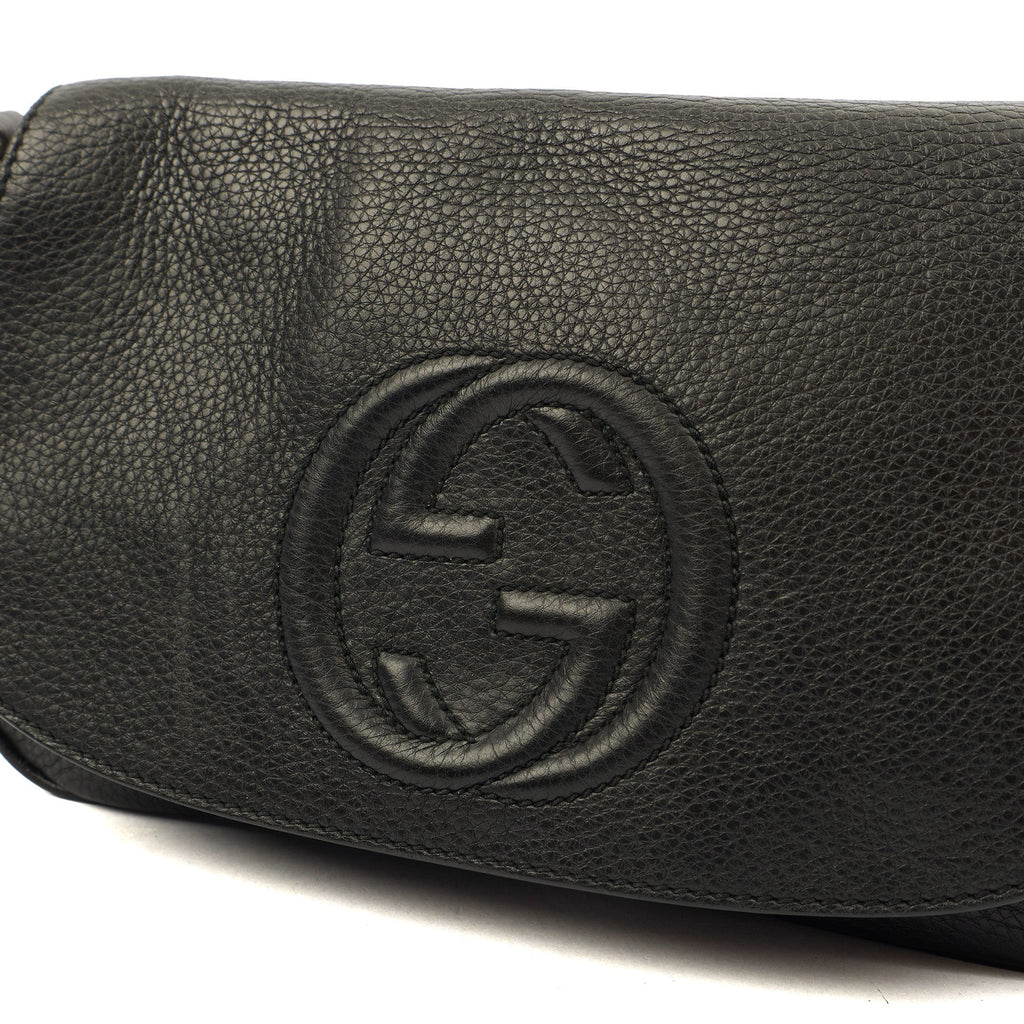 Gucci Cross Body Soho Chain Shoulder Bag in Black, Leather