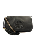 Gucci Cross Body Soho Chain Shoulder Bag in Black, Leather